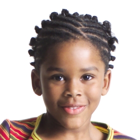 Happy african american kid boy with cool hairstyle at a Preschool & Daycare/Childcare Center serving Apex & Fuquay-Varina, NC